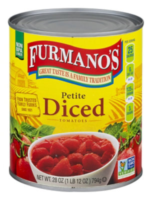 Furmanos Tomatoes Diced Petite - 28 Oz - Image 1