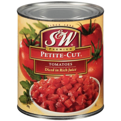 S&W Tomatoes Diced Premium Petite-Cut in Rich Juice - 28 Oz - Image 1