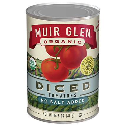 Muir Glen Tomatoes Organic Diced No Salt Added - 14.5 Oz - Image 1