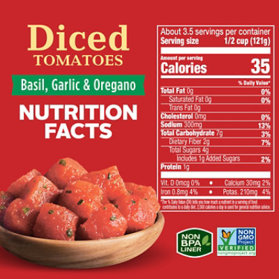 Hunt's Diced Tomatoes With Basil Garlic & Oregano - 14.5 Oz - Image 3