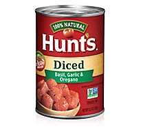 Hunts Tomatoes Diced Basil Garlic & Oregano - 14.5 Oz