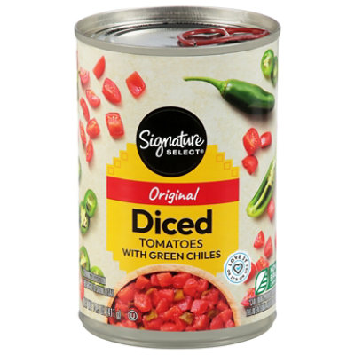 Signature SELECT Diced Petite Tomatoes With Green Chilies - 14.5 Oz - Image 2