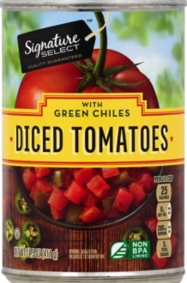 Signature SELECT Diced Petite Tomatoes With Green Chilies - 14.5 Oz - Image 2