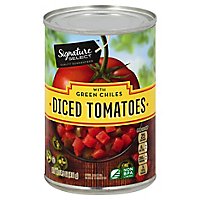 Signature SELECT Tomatoes Diced Petite With Green Chilies - 14.5 Oz - Image 1