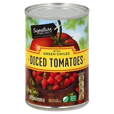 Signature SELECT Diced Petite Tomatoes With Green Chilies - 14.5 Oz - Image 1