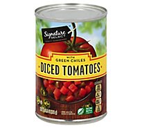 Signature SELECT Tomatoes Diced Petite With Green Chilies - 14.5 Oz