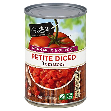 Signature SELECT Tomatoes Diced Petite With Garlic & Olive Oil - 14.5 Oz