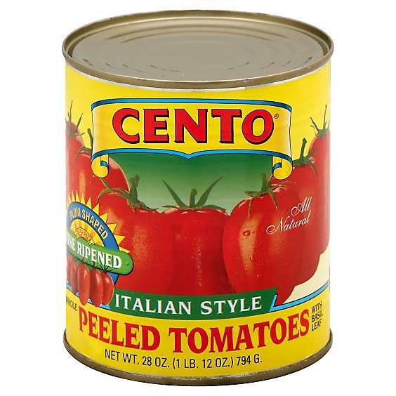 CENTO Tomatoes Peeled With Basil Leaf Whole - 28 Oz