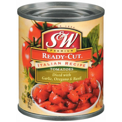 S&W Tomatoes Diced Premium Ready-Cut Italian Recipe - 28 Oz - Image 1