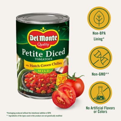 Del Monte Tomatoes Diced with Zesty Mild Green Chilies - 14.5 Oz - Image 3