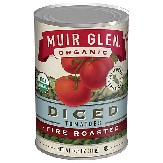 Muir Glen Tomatoes Organic Diced Fire Rosted - 14.5 Oz