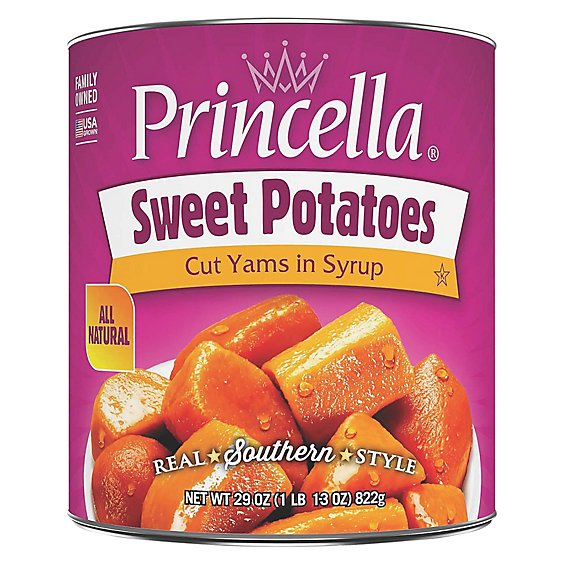 Princella Potatoes Cut Yams In Light Syrup Cut Sweet Potatoes - 29 Oz