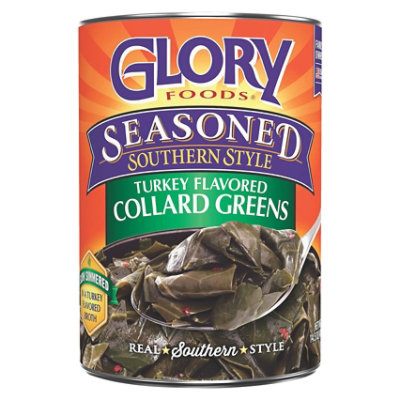 Glory Foods Seasoned Southern Style Greens Collard Turkey Flavored - 14.5 Oz
