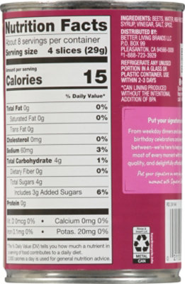 Signature SELECT Beets Sliced Pickled Can - 15 Oz - Image 5