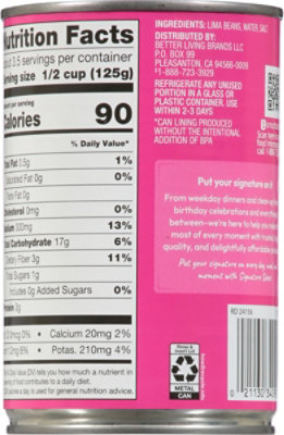 Signature SELECT Beans Lima Can - 15 Oz - Image 5