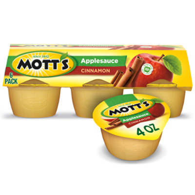 Motts Applesauce Cinnamon Cups - 6-4 Oz