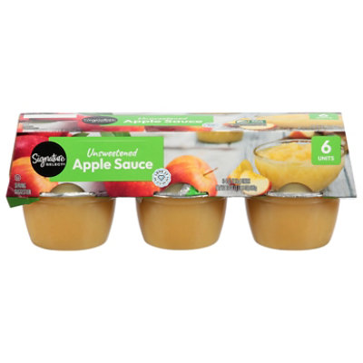 Signature SELECT Apple Sauce Unsweetened Cups - 6-4 Oz