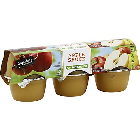Signature SELECT Apple Sauce Unsweetened Cups - 6-4 Oz