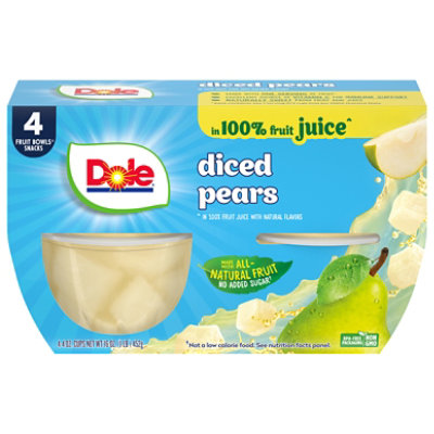 Dole Pears Diced in 100% Juice Cups - 4-4 Oz - Image 4