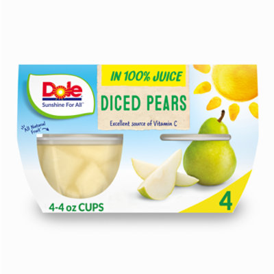 Dole Pears Diced in 100% Juice Cups - 4-4 Oz - Image 3