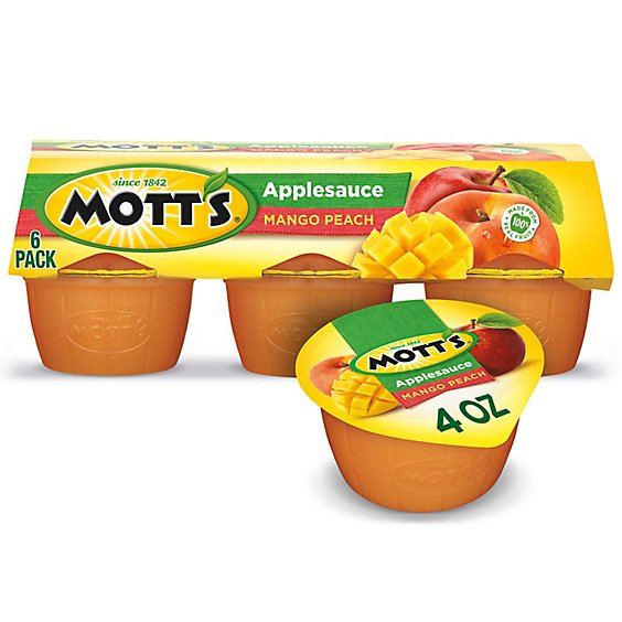 Motts Applesauce Mango Peach Cups - 6-4 Oz