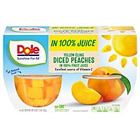 Dole Peaches Diced Yellow Cling in 100% Fruit Juice Cups - 4-4 Oz - Image 3