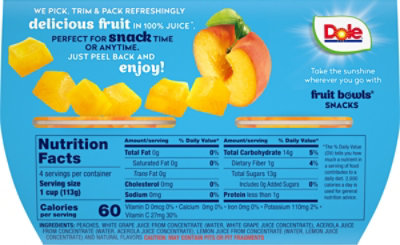 Dole Peaches Diced Yellow Cling in 100% Fruit Juice Cups - 4-4 Oz - Image 6