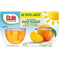 Dole Peaches Diced Yellow Cling in 100% Fruit Juice Cups - 4-4 Oz - Image 2