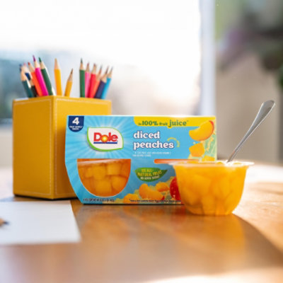 Dole Peaches Diced Yellow Cling in 100% Fruit Juice Cups - 4-4 Oz - Image 5