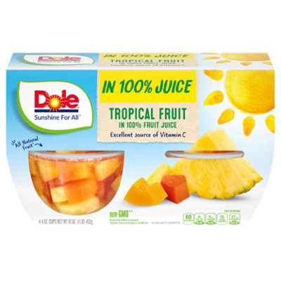 Dole Tropical Fruit in 100% Juice Cups - 4-4 Oz