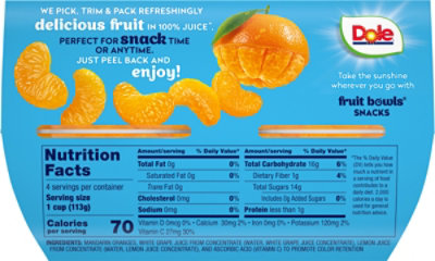 Dole Mandarin Oranges in 100% Fruit Juice Cups - 4-4 Oz - Image 7