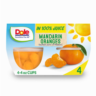 Dole Mandarin Oranges in 100% Fruit Juice Cups - 4-4 Oz - Image 3