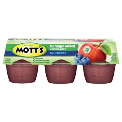 Motts Healthy Harvest Applesauce Blueberry Delight No Sugar Added Cups - 6-3.9 Oz - Image 3