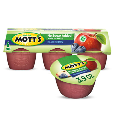 Motts Healthy Harvest Applesauce Blueberry Delight No Sugar Added Cups - 6-3.9 Oz - Image 1