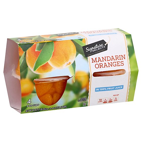 Signature SELECT Mandarin Oranges in Light Syrup Cups - 4-4 Oz