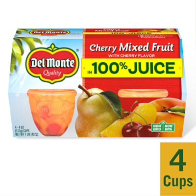 Del Monte Mixed Fruit in Light Syrup Cherry Cups - 4-4 Oz - Image 1