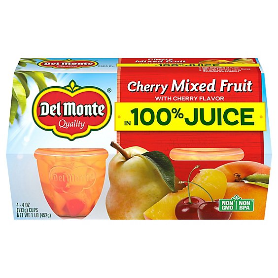Del Monte Mixed Fruit in Light Syrup Cherry Cups - 4-4 Oz