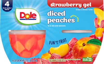 Dole Peaches in Strawberry Gel Cups - 4-4.3 Oz - Image 2