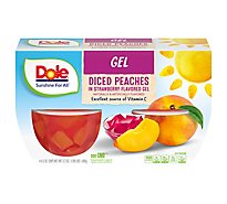 Dole Peaches in Strawberry Gel Cups - 4-4.3 Oz