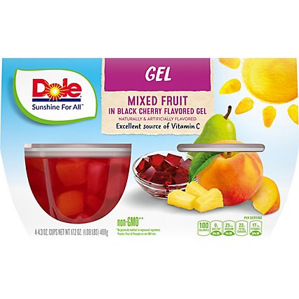Dole Mixed Fruit in Black Cherry Gel Cups - 4-4.3 Oz - Image 2