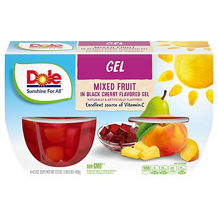 Dole Mixed Fruit in Black Cherry Gel Cups - 4-4.3 Oz - Image 1
