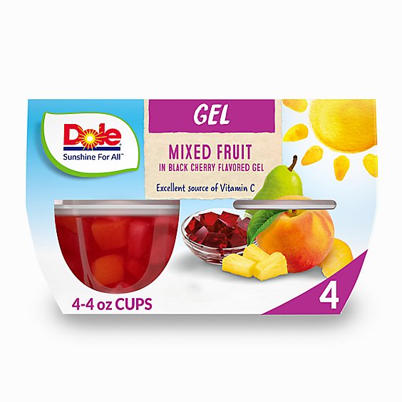Dole Mixed Fruit in Black Cherry Gel Cups - 4-4.3 Oz