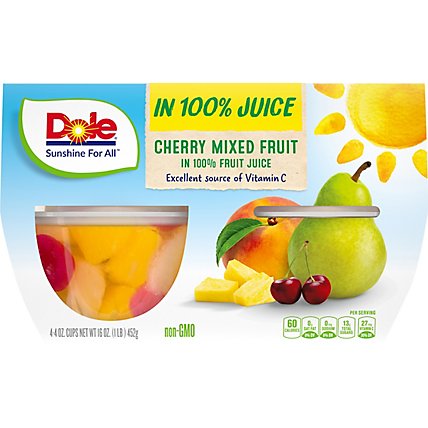 Dole Cherry Mixed Fruit in 100% Fruit Juice Cups - 4-4 Oz - Image 2