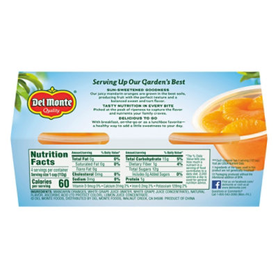 Del Monte Mandarin Oranges in Lightly Sweetend Juice + Water Cups - 4-4 Oz - Image 3