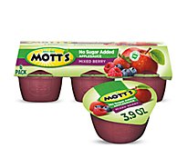Mott's No Sugar Added Mixed Berry Applesauce Cups 6 Count - 3.9 Oz