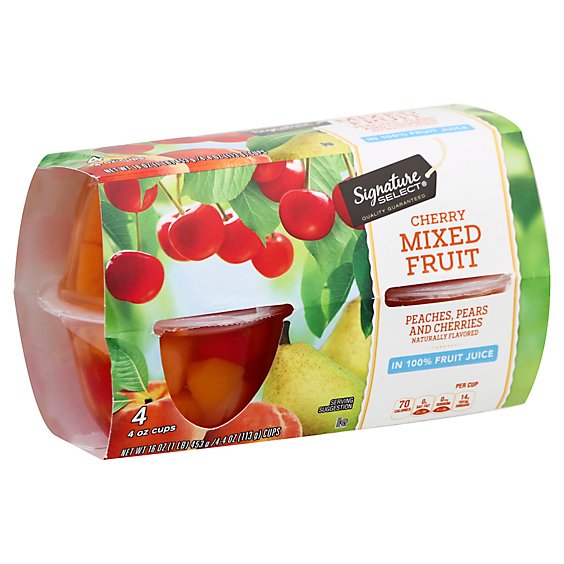 Signature SELECT Mixed Fruit Extra Cherry Cups - 4-4 Oz