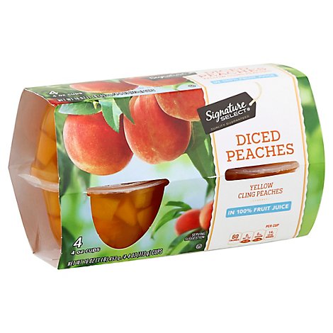 Signature SELECT Peaches Diced Cups - 4-4 Oz