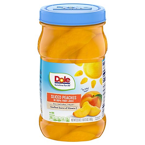 Dole Peaches Sliced in 100% Fruit Juice - 23.5 Oz