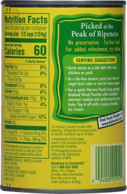 Del Monte Peaches California Sliced Harvest Spice - 15 Oz - Image 6