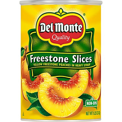Del Monte Peaches Sliced in Heavy Syrup Freestone Yellow Freestone - 15.25 Oz - Image 2